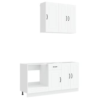 vidaXL Unit&agrave; Cucina Kalmar 5 Pz Bianco Legno Ingegnerizzato Vidaxl