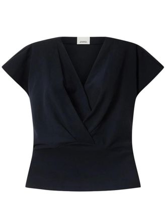 Isabel Marant Black Solid V Neck T-Shirt