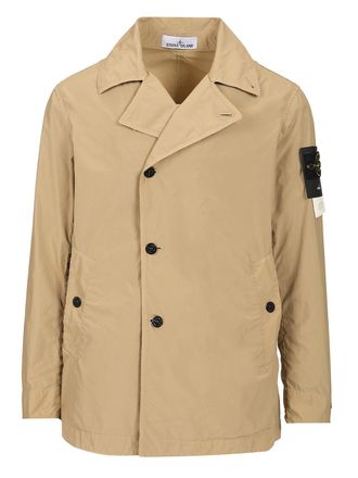 Stone Island Short Nylon Trench Coat Coats Beige-Uomo