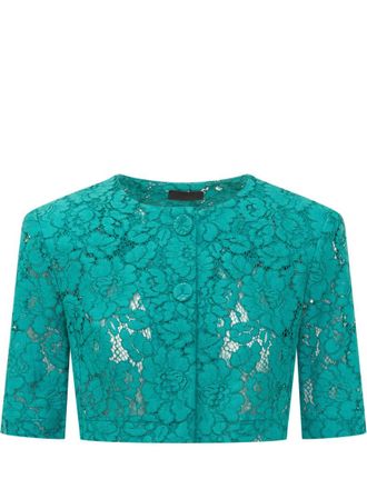 Pinko Green Floral Round Neck Jacket