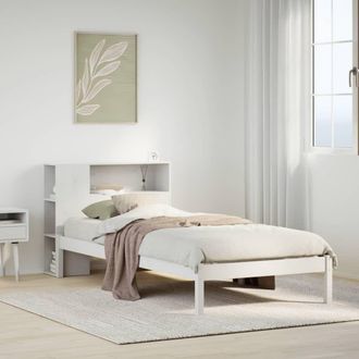 Berkfield Home Bookcase Bed without Mattress White 75x190 cm Small Single Solid Wood Pine