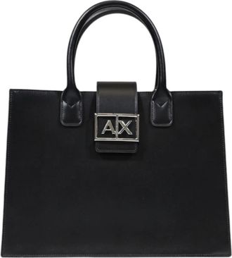 A|X Armani Exchange Lente/Zomer Dames Middelgrote Tassen Collectie - Dames - Shoppers - Zwart - ONE Size - Polyester - Tassen