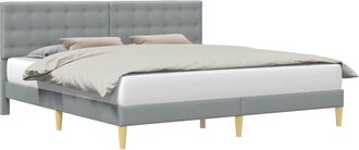 vidaXL Estructura De Cama Con Cabecera Gris Claro 180 X 200 Cm Tela Vidaxl