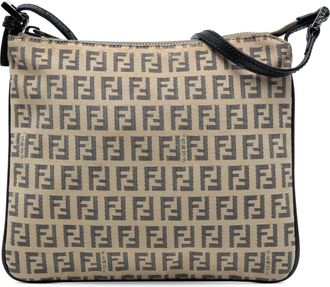 Fendi Pre-owned Womens Zucchino Canvas Crossbody - Tan Textile - One Size