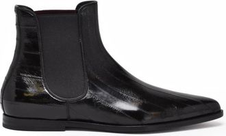 Dolce & Gabbana Stivaletto Spazzolato - Heren - Chelseaboots - Zwart - 42 1/2 EU - Leer - Schoenen