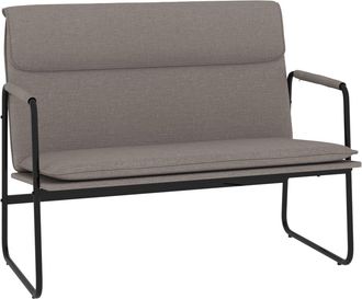 vidaXL Banco De Tela Gris Taup&eacute; 100x64x80 Cm Vidaxl