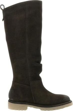 Caf&egrave;noir Su&egrave;de laars met plooien - Dames - Hoge Laarzen - Bruin - 39 EU - Su&egrave;de - Schoenen