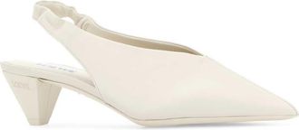 Loewe Womens White Leather Origami Cubic Pumps Scarpe Con Tacco High Heel Shoes
