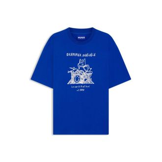 HUGO BOSS Logo-artwork T-shirt in cotton jersey
