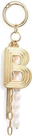 Chelsea28 Initial Faux Pearl Bag Charm in B- White- Gold at Nordstrom