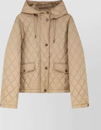 Burberry quilted hooded nylon jacket featuring pockets