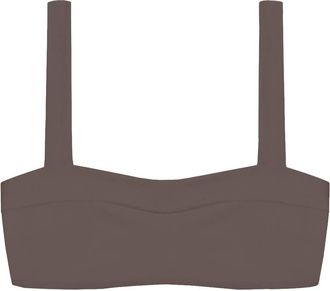 JADE Swim Womens Coast Bikini Top In Taupe Sheen