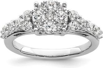 Diamond2Deal 14k White Gold Lab Grown Diamond Engagement Ring 1Ct Clarity- VS Color- G-H