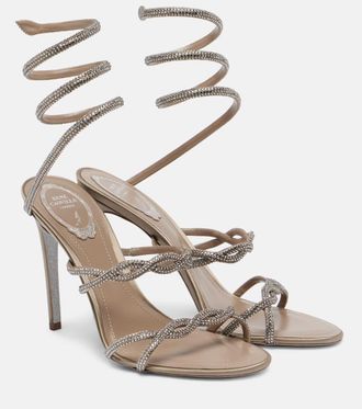 Rene Caovilla Cleo 105 braided embellished satin sandals