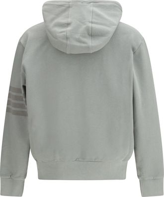 Thom Browne Mens Cotton Hoodie Light Grey Sweatshirts Sweater