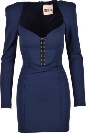 Aniye By Elegante jurk in polyester-elastaanmix - Dames - Korte kleedjes - Blauw - 2XS - Polyester - Kleedjes