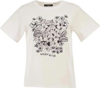 Max Mara Wkdbora T-shirt - Dames - T-shirts - Wit - XS - Katoen - Tops