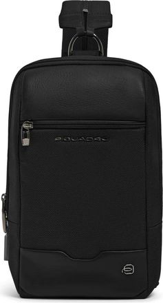 Piquadro Slingtas met vingerafdrukvergrendeling & RFID-bescherming - Heren - Tassen - Zwart - Maat: ONE Size Leer