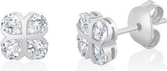 Crislu Pear Shape 4-Stone Stud Earrings in Pure Platinum/clear Stone at Nordstrom