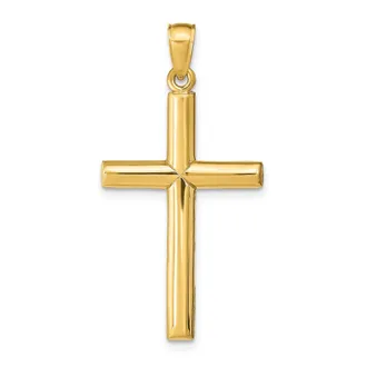 Diamond2Deal 14k Gold Polished Cross Pendant