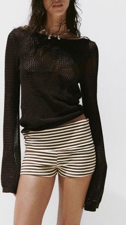 Mango Floral Openwork Sweater in Chocolate at Nordstrom, Size X-Small