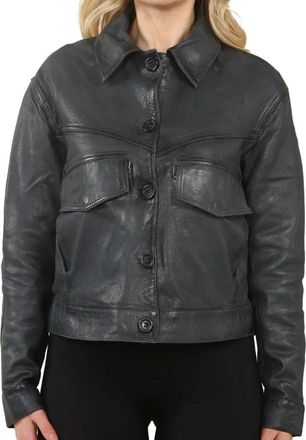 TruClothing Retro Classic Collar Biker Leather Jacket