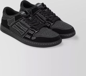 Amiri low top sneakers leather suede contrast stitching perforated toe box