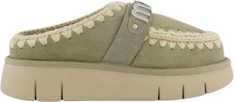 Mou Bounce Clog - Dames - Pantoffels - Groen - 41 EU - Leer - Schoenen