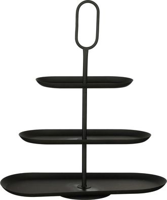 MiCa Decorations Expositor de 3 niveles de metal negro Alt. 55