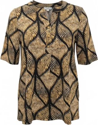 Brandtex Womens Printed Top In Sunny Sky
