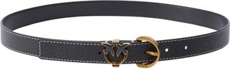 Pinko Love Birds Riem - Dames - Riemen - Zwart - L - Leer - Accessoires