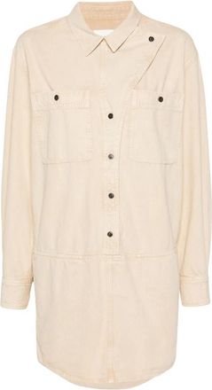 Isabel Marant Ilaya Jurk - Dames - Shirt Kleedjes - Beige - XS - Katoen - Kleedjes