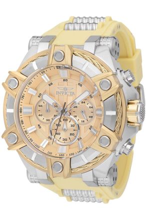 Invicta Bolt 49808 Heren Horloge - Quartz Uurwerk - Roestvrij Staal met gouden Wijzerplaat - 52mm