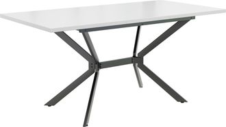 STILVORA Mesa De Comedor Extensible Para 4 A 6 Personas Con Tablero Extensible, En Mdf Y Metal, Blanco Y Negro