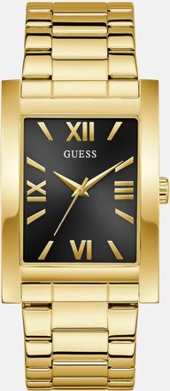 Guess Gold-Tone and Black Square Analog Watch