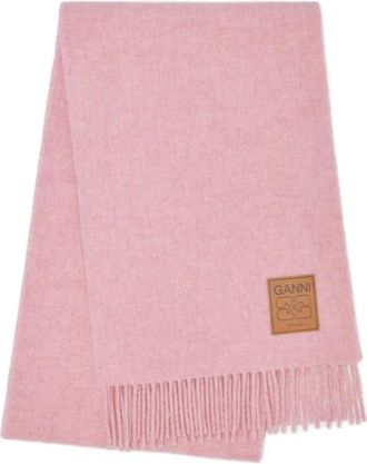 Ganni Wollen Sjaal - unisex - Wintersjaals - Roze - ONE Size - Wol - Accessoires