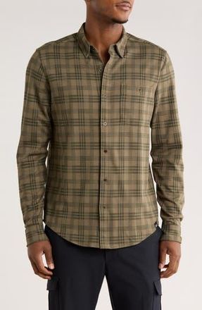Rhone Hardy Check Flannel Button-Up Shirt in Turtle Green Plaid at Nordstrom Rack, Size Xx-Large