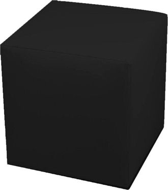 Dmora Dmora - Puf Accumoli, Sill&oacute;n Multiusos, Puf, Puf Reposapi&eacute;s, Made In Italy, 40x40 H42 Cm, Negro