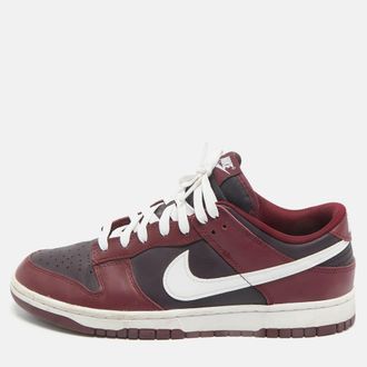 Nike Burgundy Leather Dunk Low Dark Beetroot Sneakers