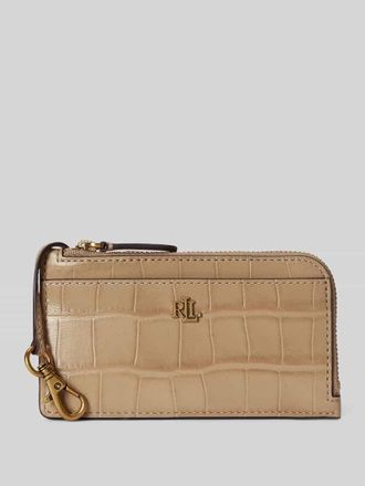 Lauren Ralph Lauren Kartenetui aus echtem Rindsleder in Beige, Gr&ouml;&szlig;e 1