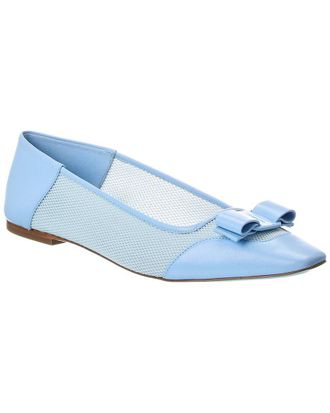 Ferragamo Mesh & Leather Flat