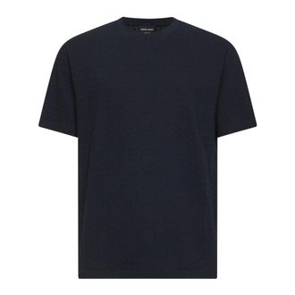 Giorgio Armani T-Shirts, male, Blue, Size: 2XL ASV Viscose Blend T-Shirt