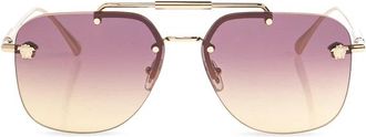 Versace Oversized Vierkante Zonnebril - Dames - Zonnebrillen - Geel - 60 MM - Accessoires