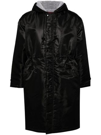 MASTERMIND WORLD logo-print hooded coat - men - Polyester/Polyester/Polyester - M - Black