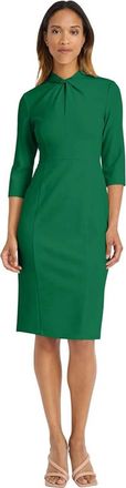 Donna Morgan Quarter Sleeve Twisted Neck Sheath Dress In For Garden