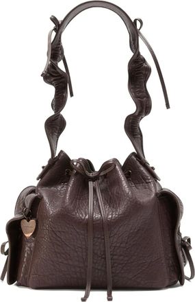 Acne Studios ruffled drawstring shoulder bag - Brown