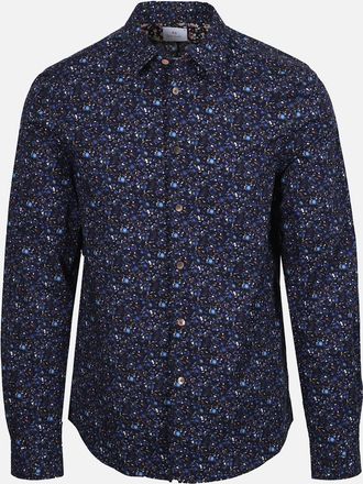 Paul Smith Mens PAUL SMITH PATTERNED LS TAILORED FIT SHIRT BLUE - Size: 40