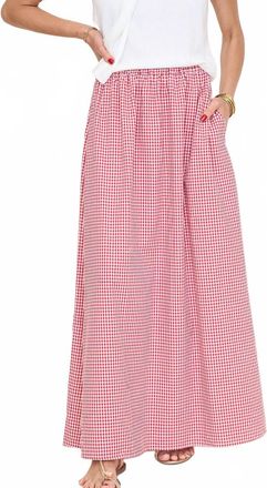 Olivaceous Kasey Gingham Maxi Skirt In Red