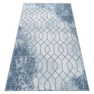 RugsX Rugsx - Alfombra Acr&iacute;lica Valencia 3951 Hex&aacute;gono Azul/gris Blue 80x150 Cm