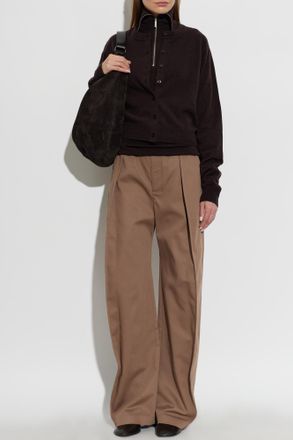 Christophe Lemaire Trousers With A Belt, Womens, Brown